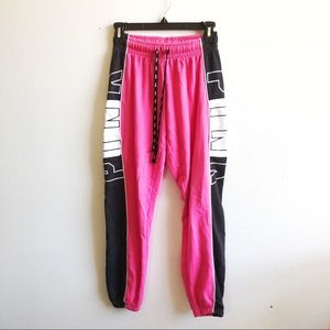 PINK Joggers Sweatpants Sweats Hot Pink w/ Logo Sz XS GUC Victoria’s Secret